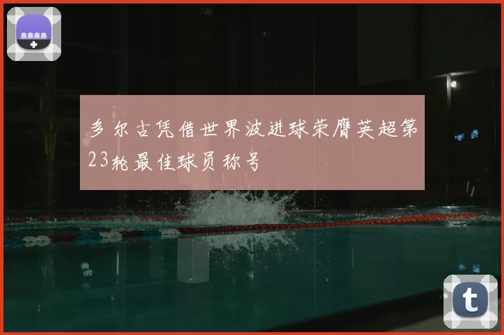 多尔古凭借世界波进球荣膺英超第23轮最佳球员称号